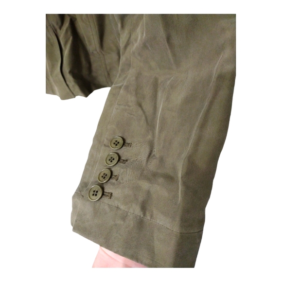 Talbots The Grace Fit Green Silk Blazer Size 10 NWT - Picture 4 of 6